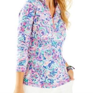 Lilly Pulitzer luxletic Weekender pullover in Multi La Playa size large EUC